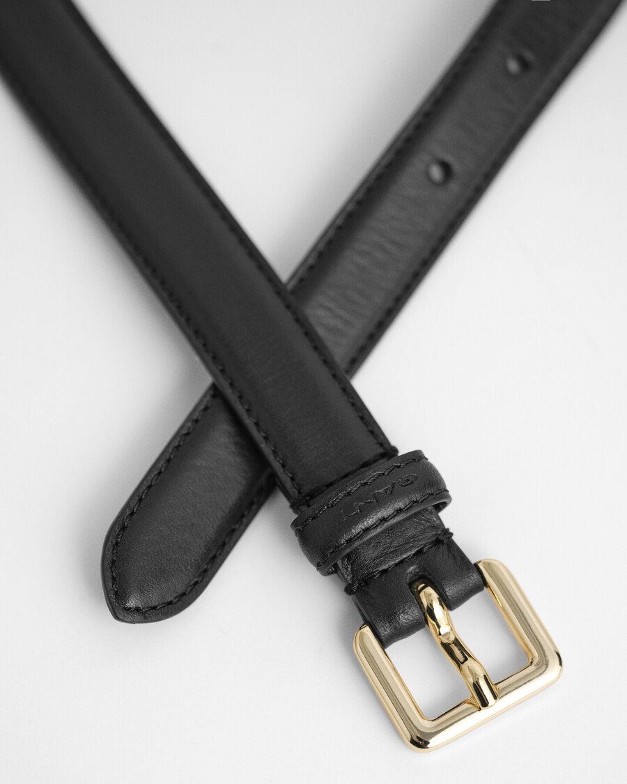 cinturón de cuero fino - negro