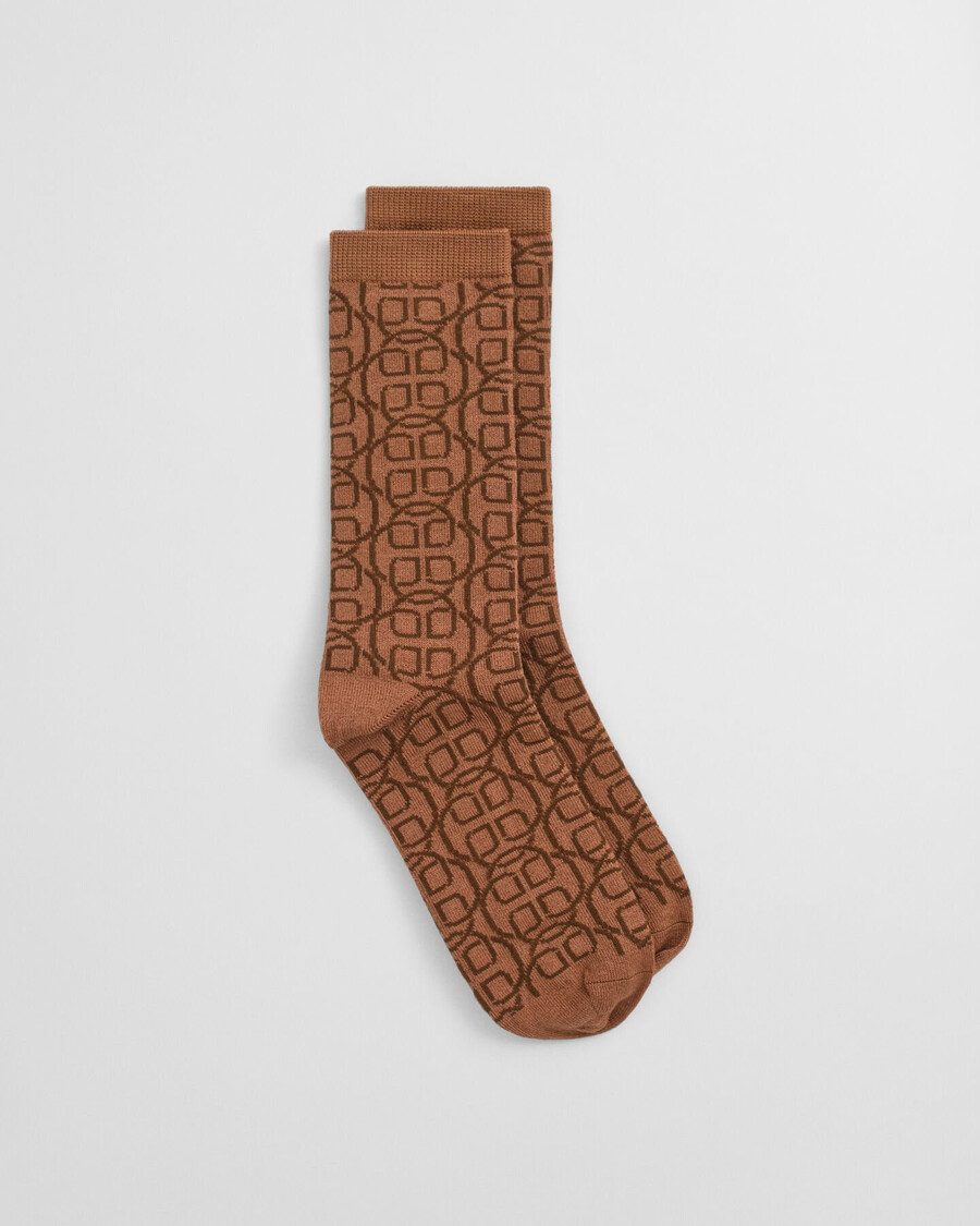 calcetines con monograma - marrón whisky