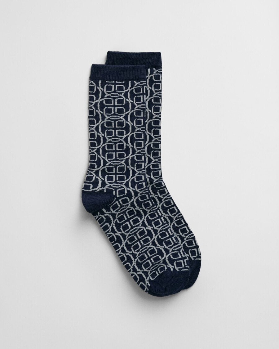 calcetines con monograma - azul noche