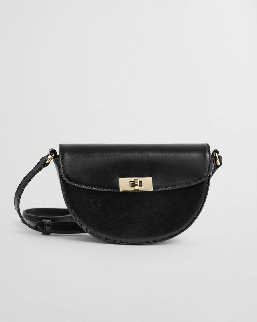 bolso de hombro de cuero - negro