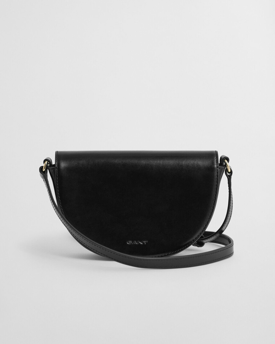 bolso de hombro de cuero - negro