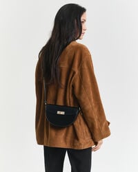 bolso de hombro de cuero - negro