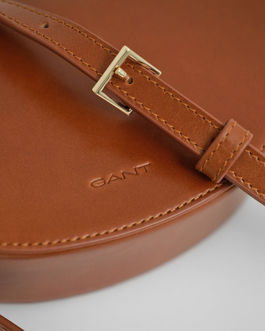 bolso de hombro de piel - coñac