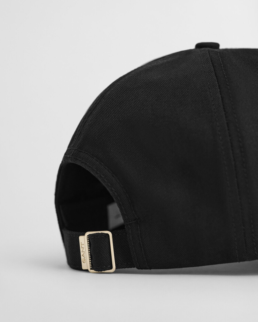 gorra de sarga de algodón shield - negra