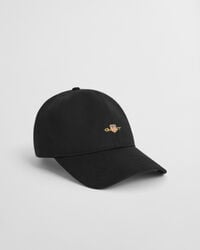 gorra de sarga de algodón shield - negra