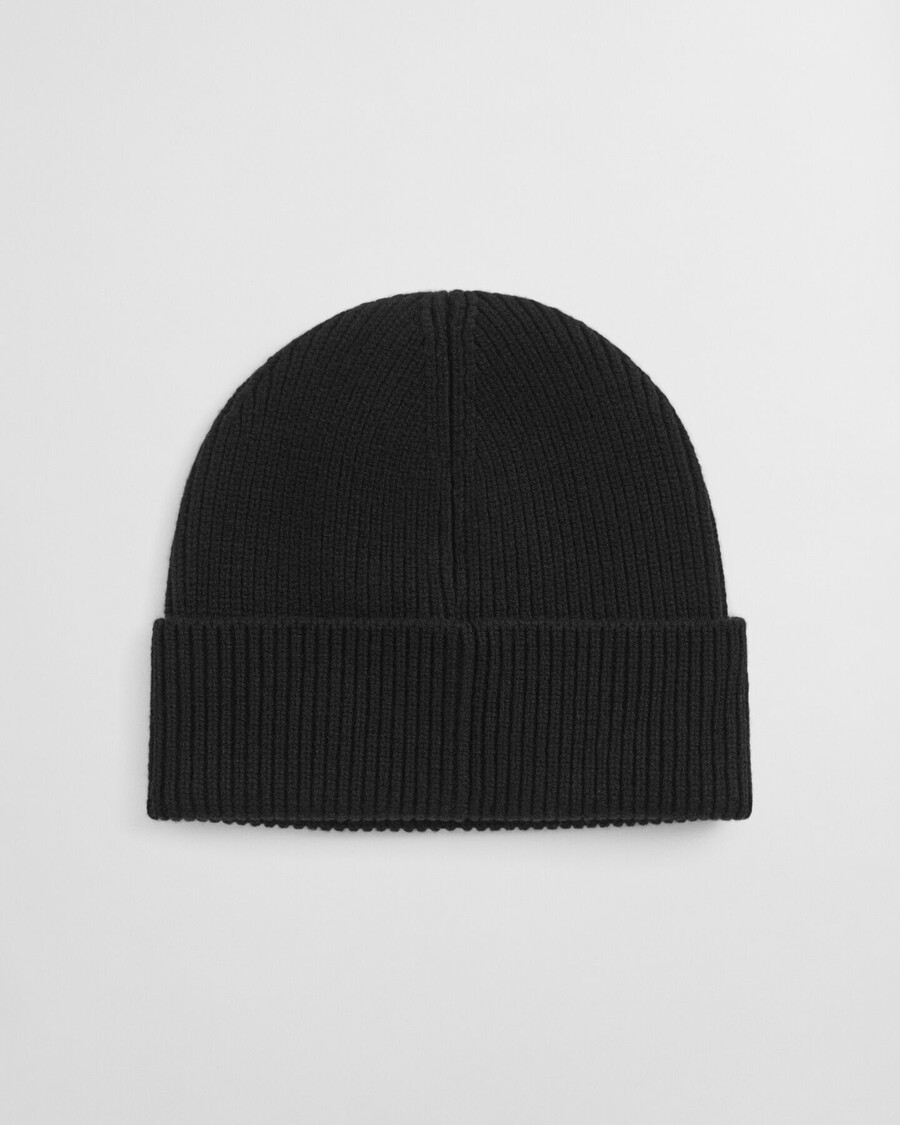 gorro de lana acanalado - negro