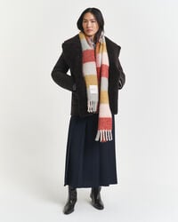 bufanda de mezcla de lana de alpaca a cuadros - multicolor