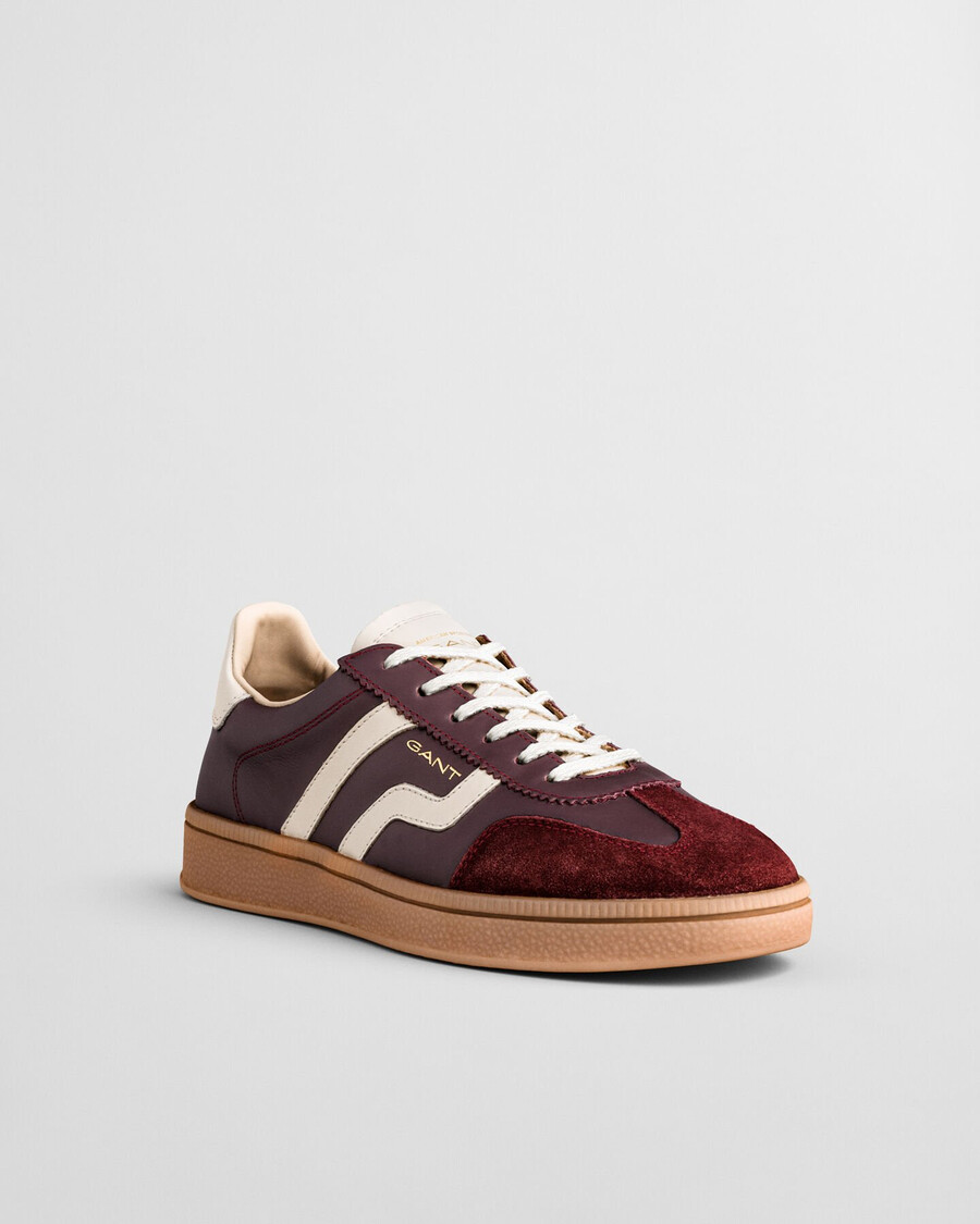zapatillas de piel cuzima - vino ciruela