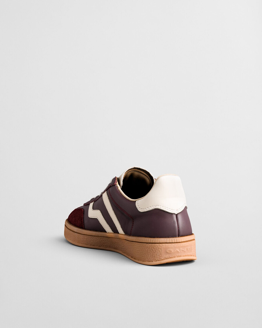 zapatillas de piel cuzima - vino ciruela