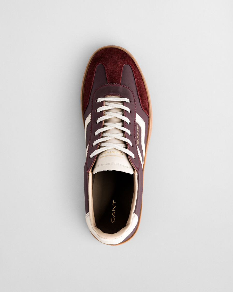 zapatillas de piel cuzima - vino ciruela