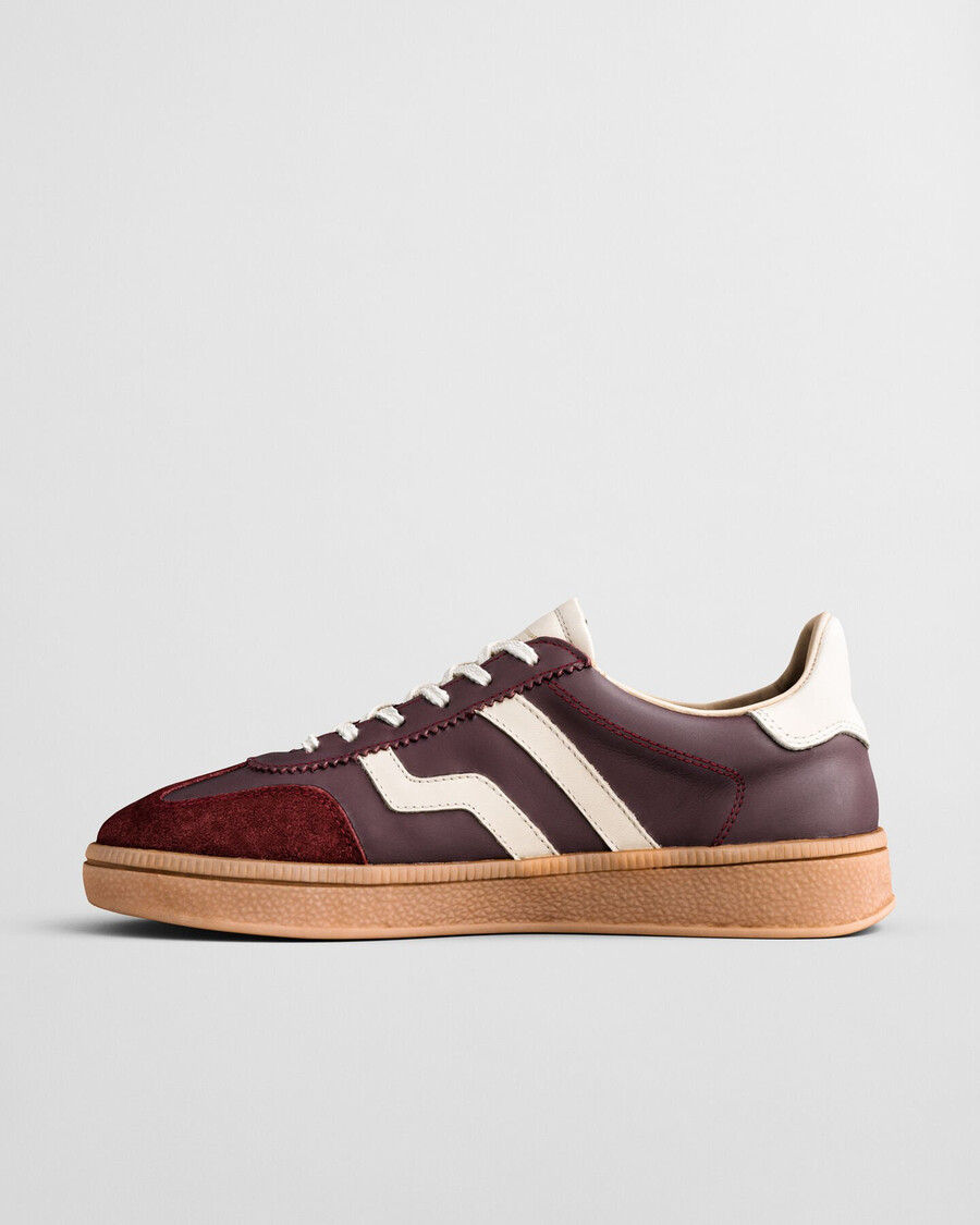 zapatillas de piel cuzima - vino ciruela