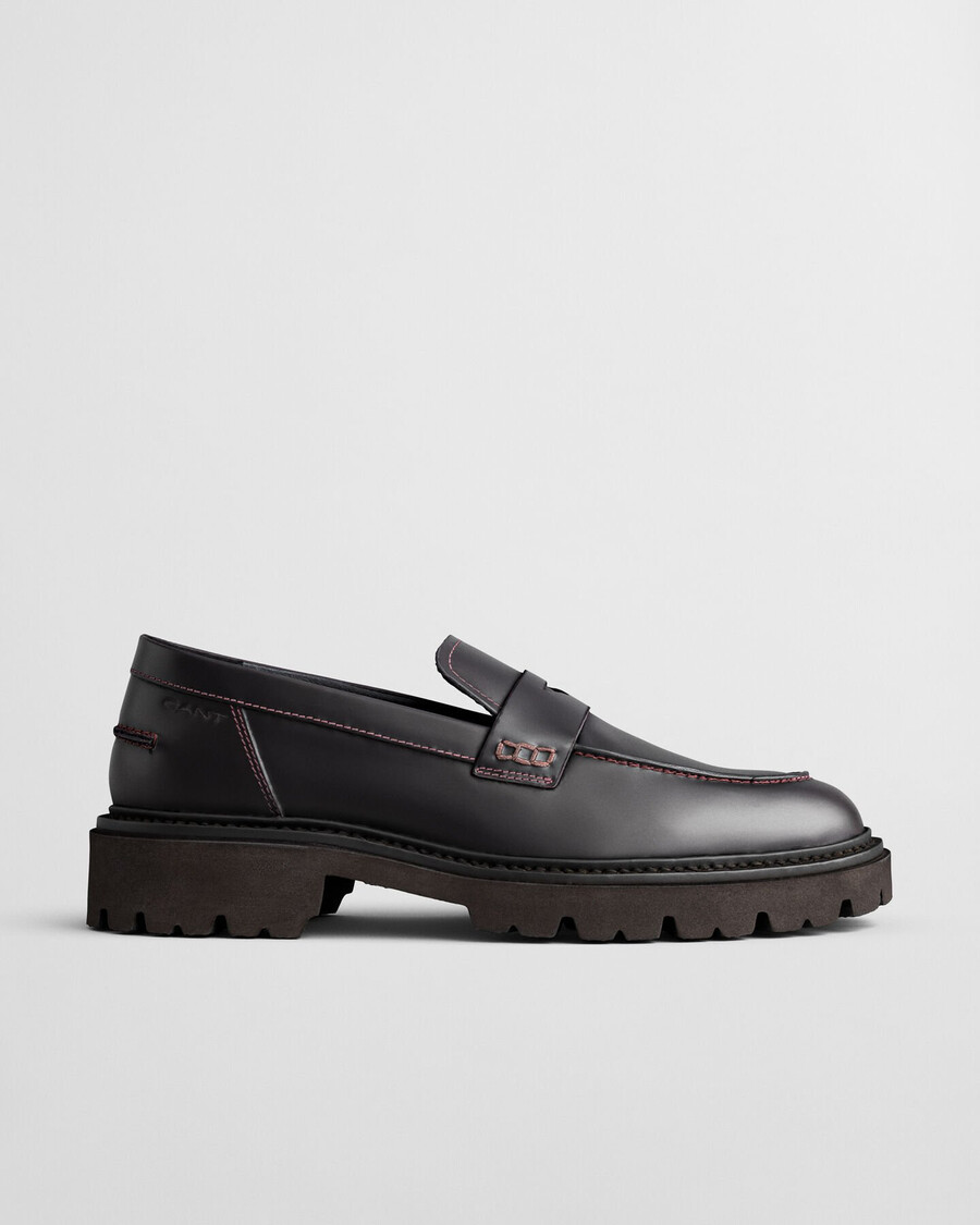 mocasines de cuero ivyhill - vino ciruela