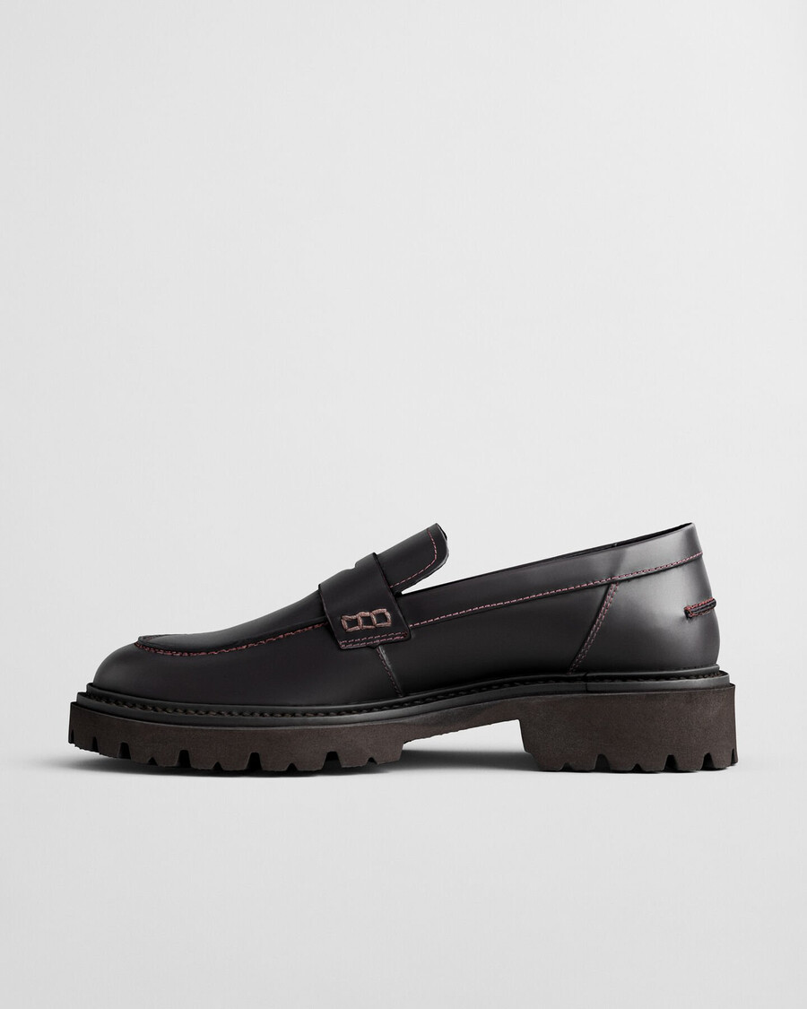 mocasines de cuero ivyhill - vino ciruela