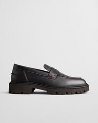 mocasines de cuero ivyhill - vino ciruela