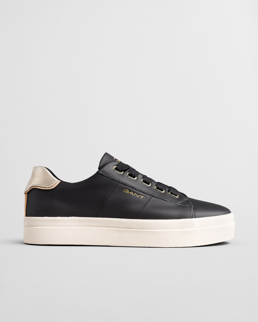 zapatillas de cuero avona - negro Ébano
