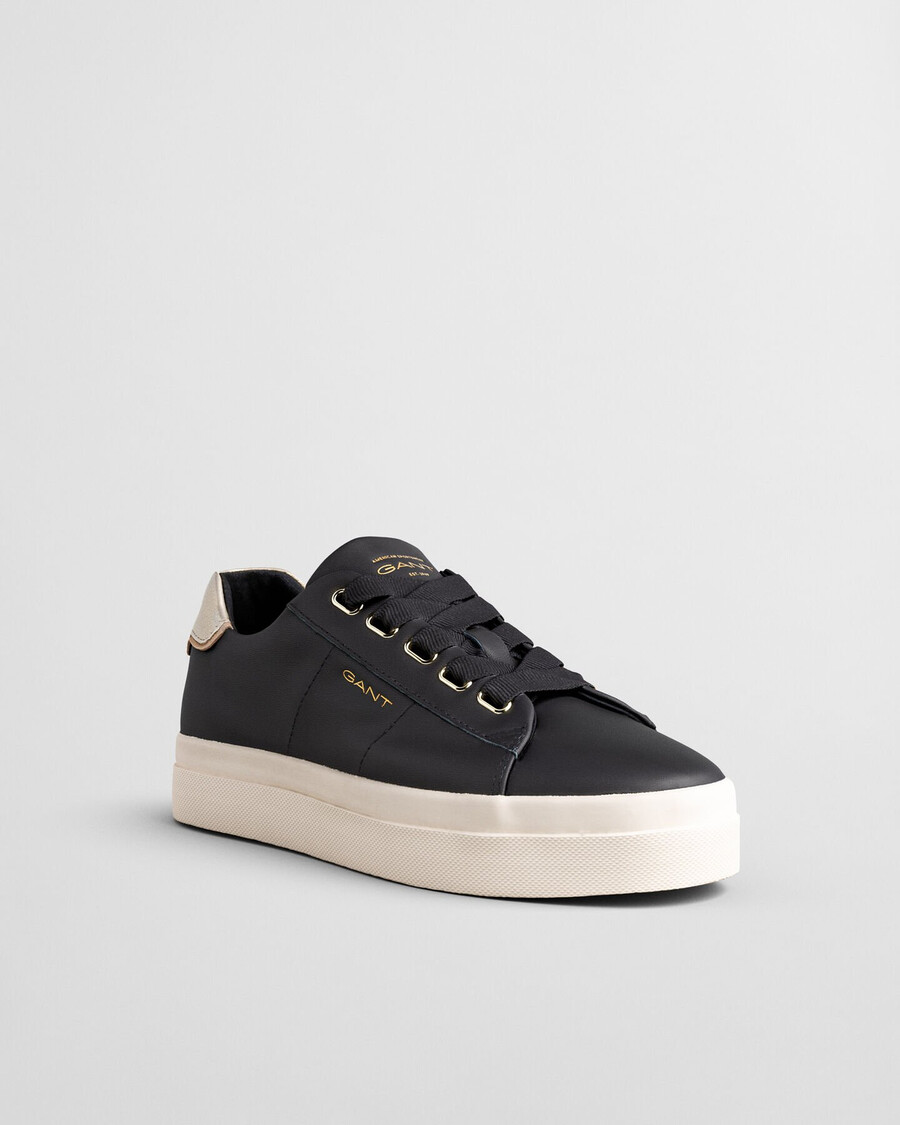 zapatillas de cuero avona - negro Ébano