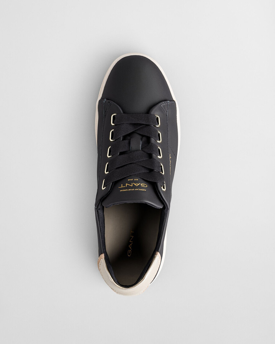 zapatillas de cuero avona - negro Ébano