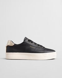 zapatillas de cuero avona - negro Ébano