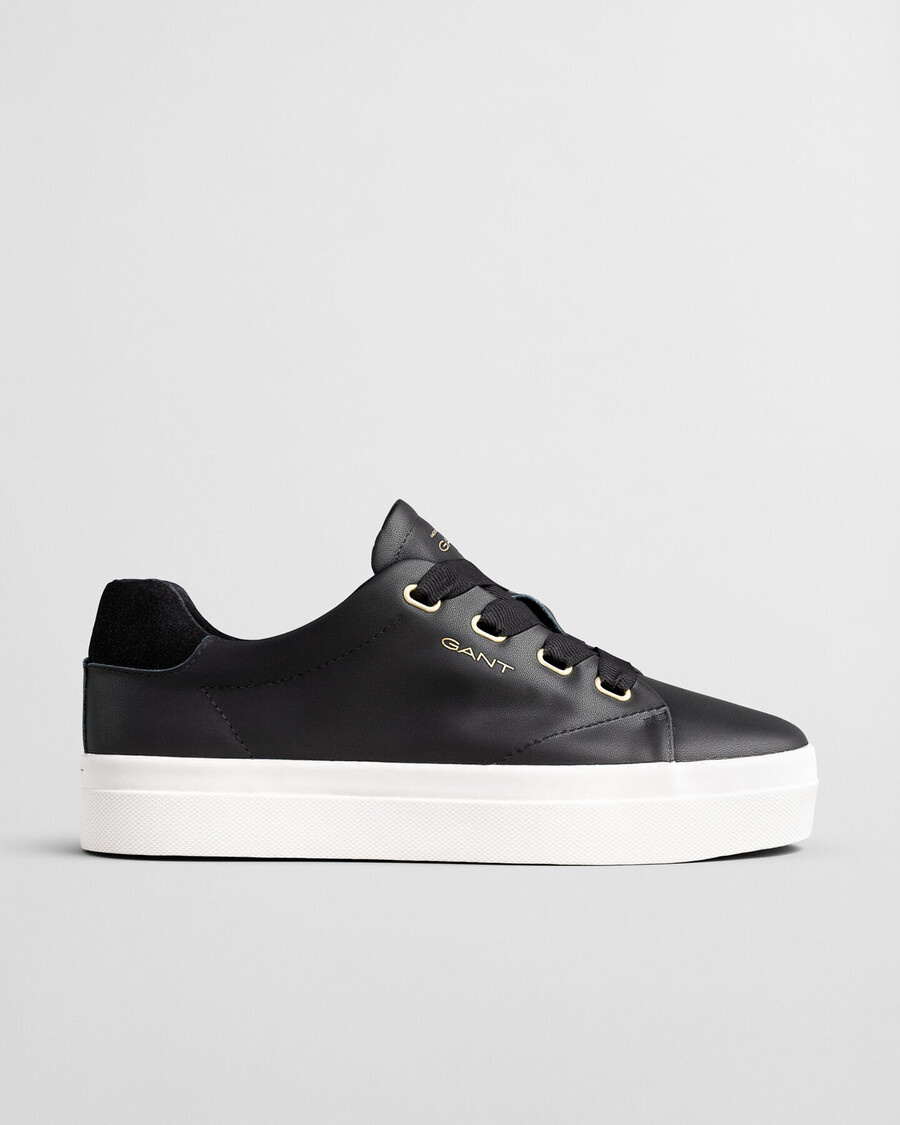 zapatillas de cuero avona - negro