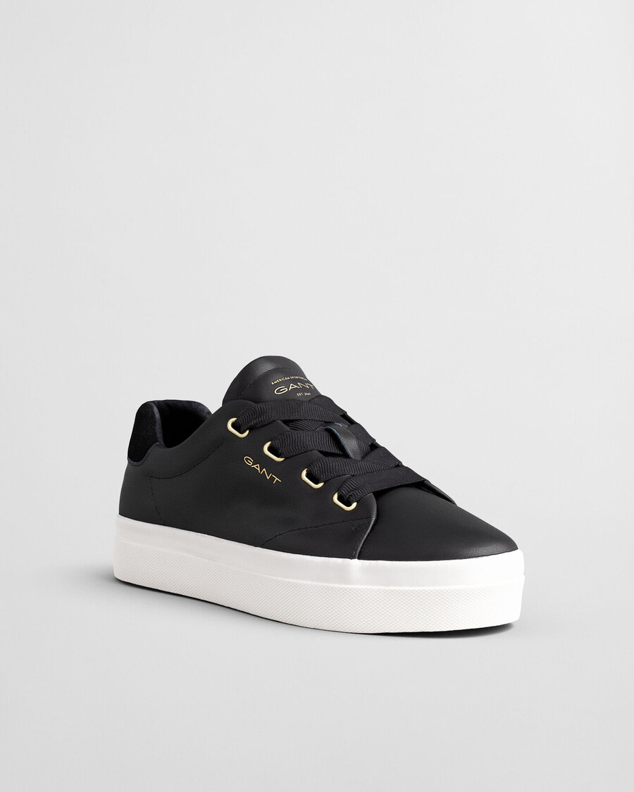 zapatillas de cuero avona - negro