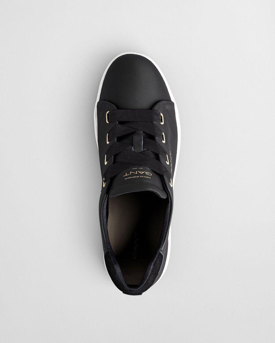 zapatillas de cuero avona - negro