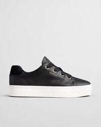 zapatillas de cuero avona - negro
