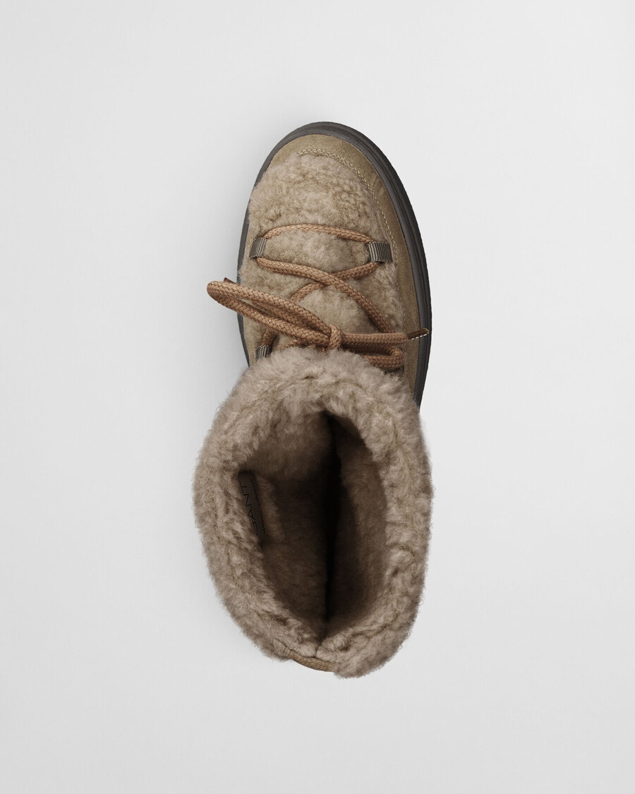 botas de media caña con cordones snowhill - caqui cálido
