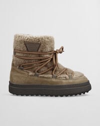botas de media caña con cordones snowhill - caqui cálido