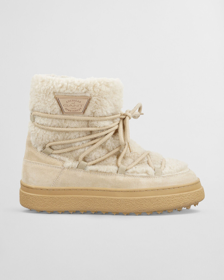 botas de media caña con cordones snowhill - arena seca