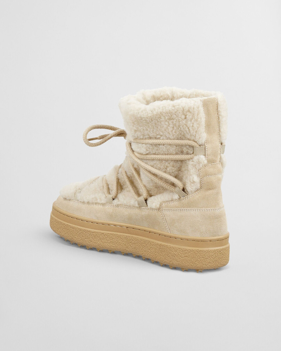 botas de media caña con cordones snowhill - arena seca