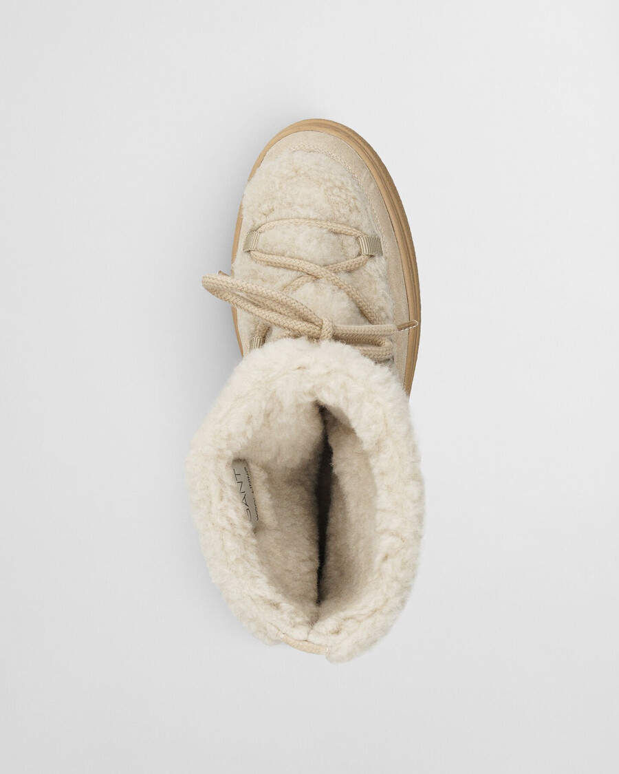 botas de media caña con cordones snowhill - arena seca