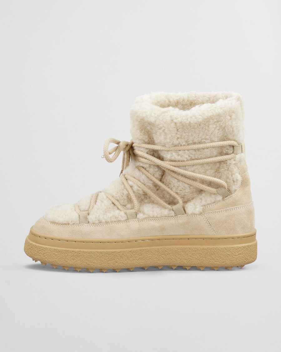 botas de media caña con cordones snowhill - arena seca