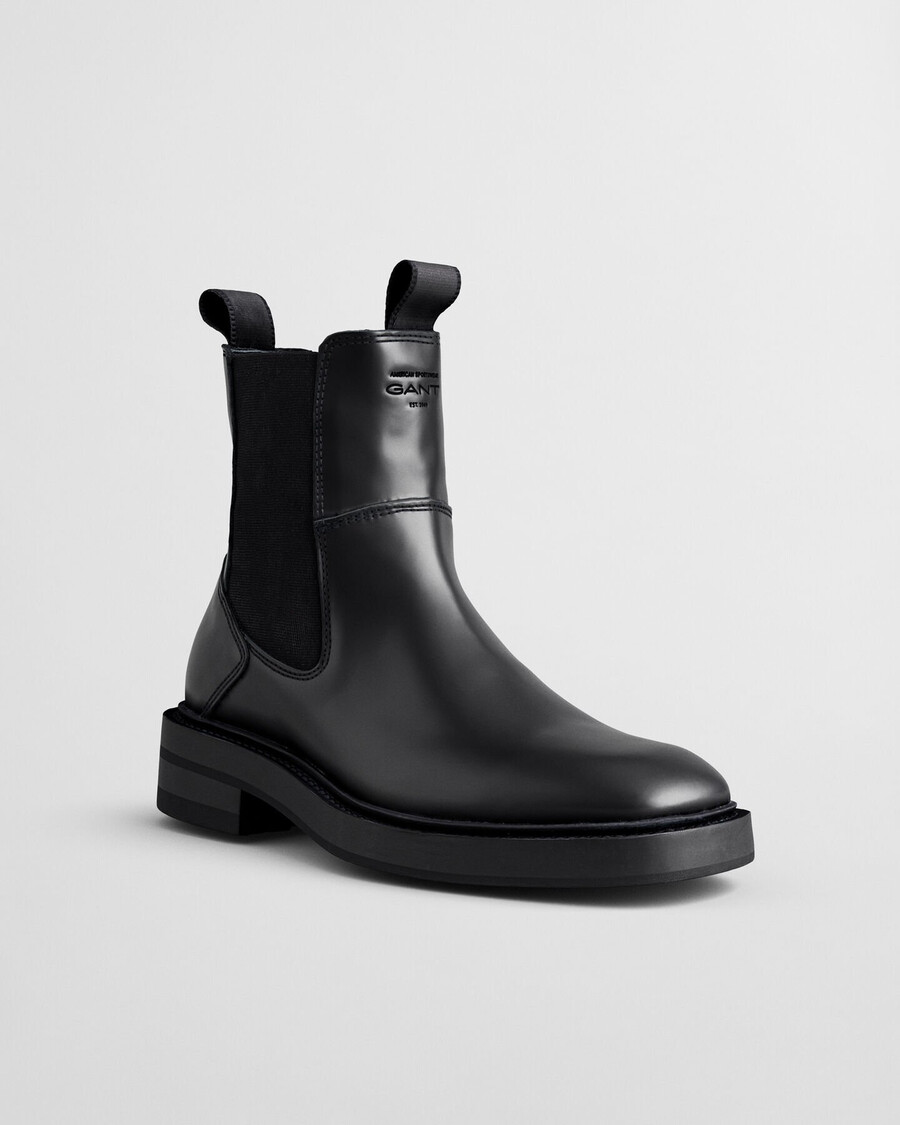 botas de piel fallwi mid - negras