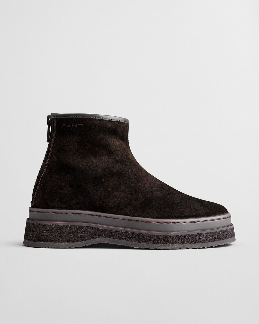 botas de media caña sistown - marrón oscuro