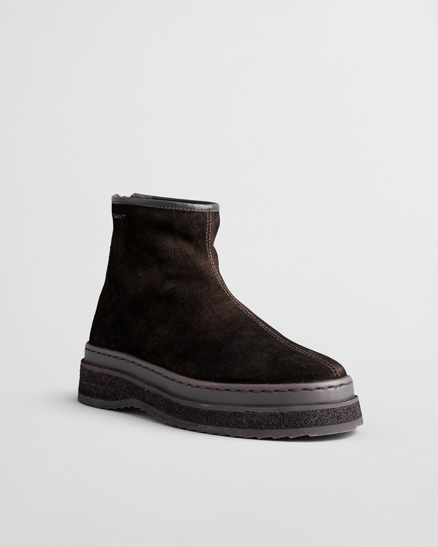 botas de media caña sistown - marrón oscuro