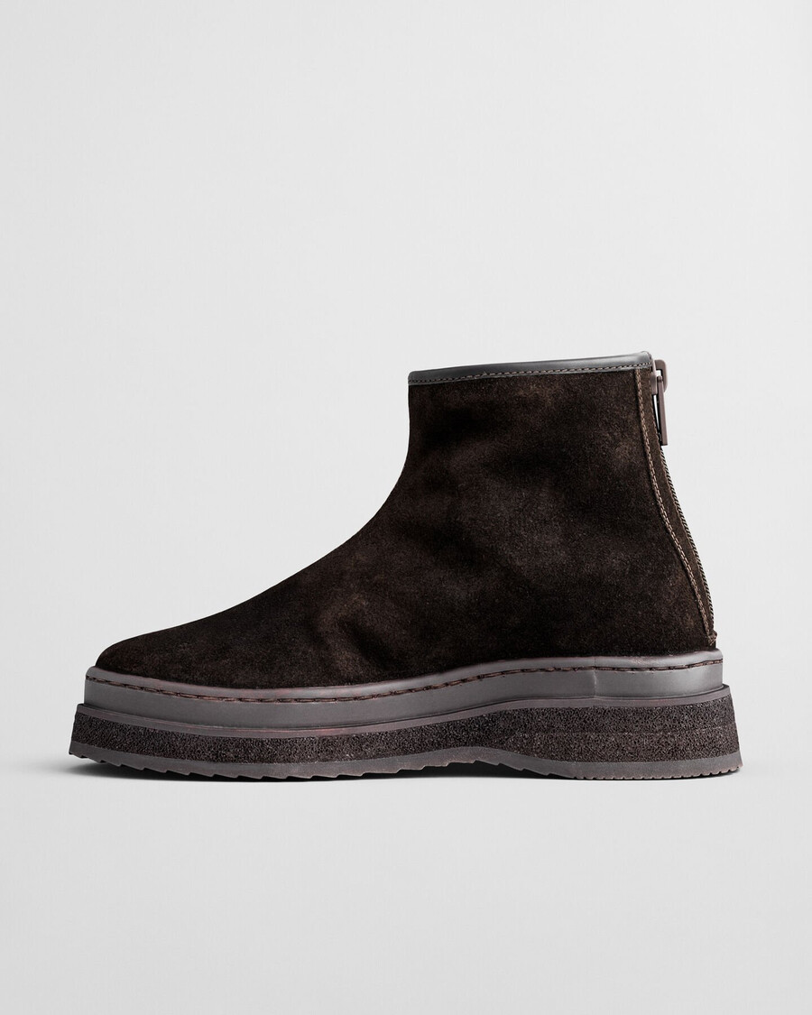 botas de media caña sistown - marrón oscuro