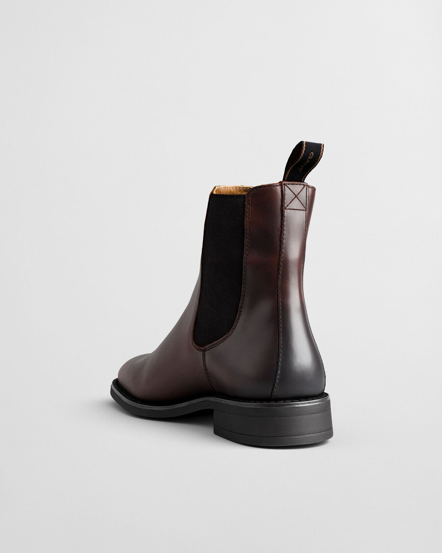 botas chelsea de cuero fayy - marrón oscuro