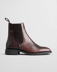 botas chelsea de cuero fayy - marrón oscuro