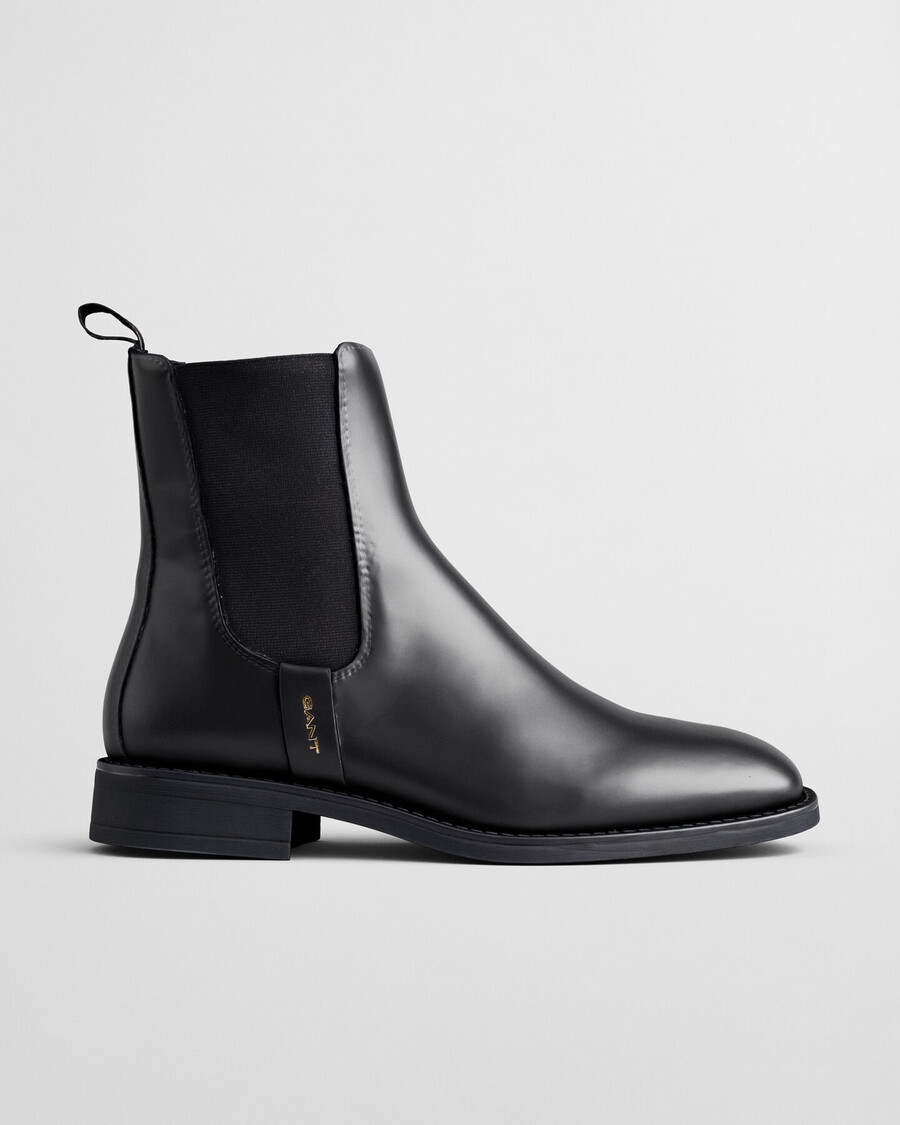 botas chelsea de cuero fayy - negro