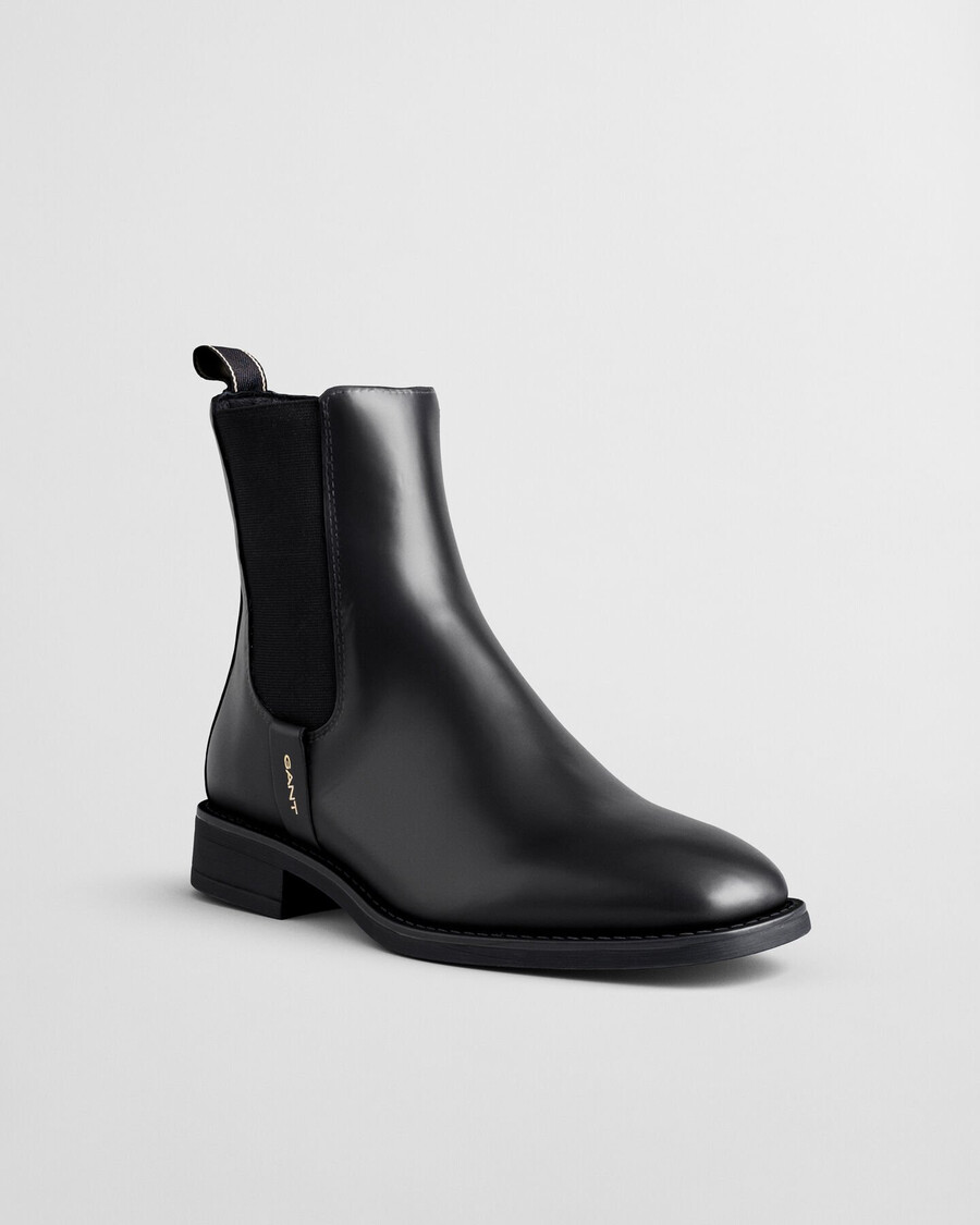 botas chelsea de cuero fayy - negro
