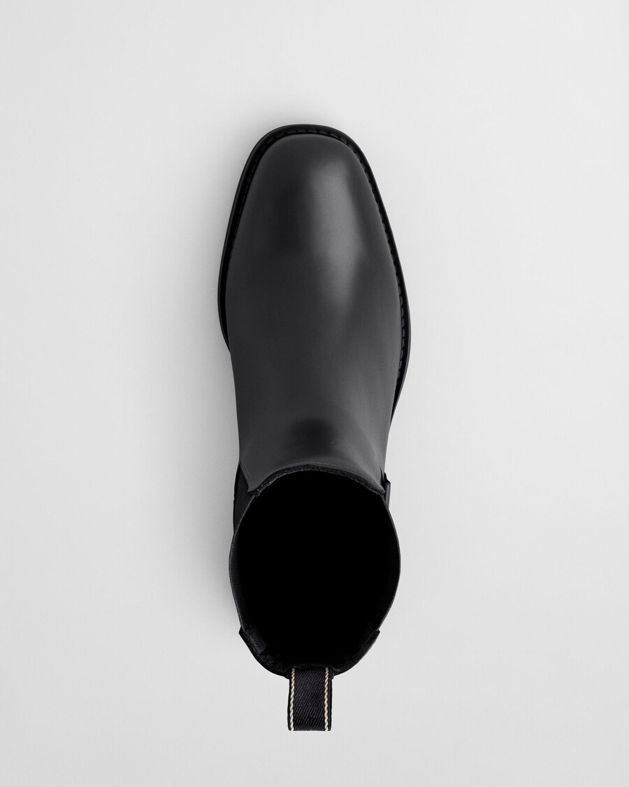 botas chelsea de cuero fayy - negro