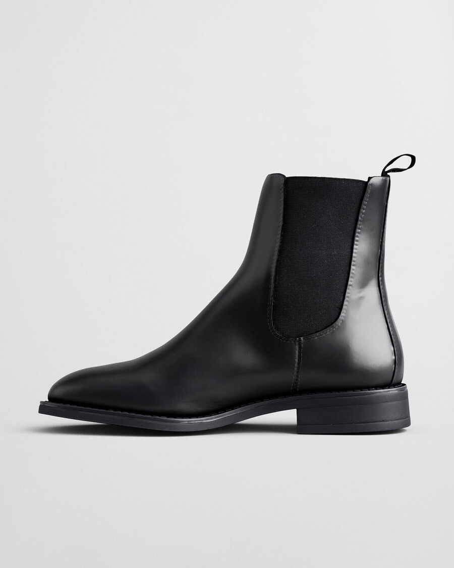 botas chelsea de cuero fayy - negro