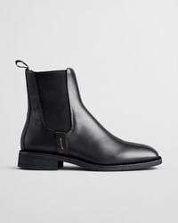 botas chelsea de cuero fayy - negro