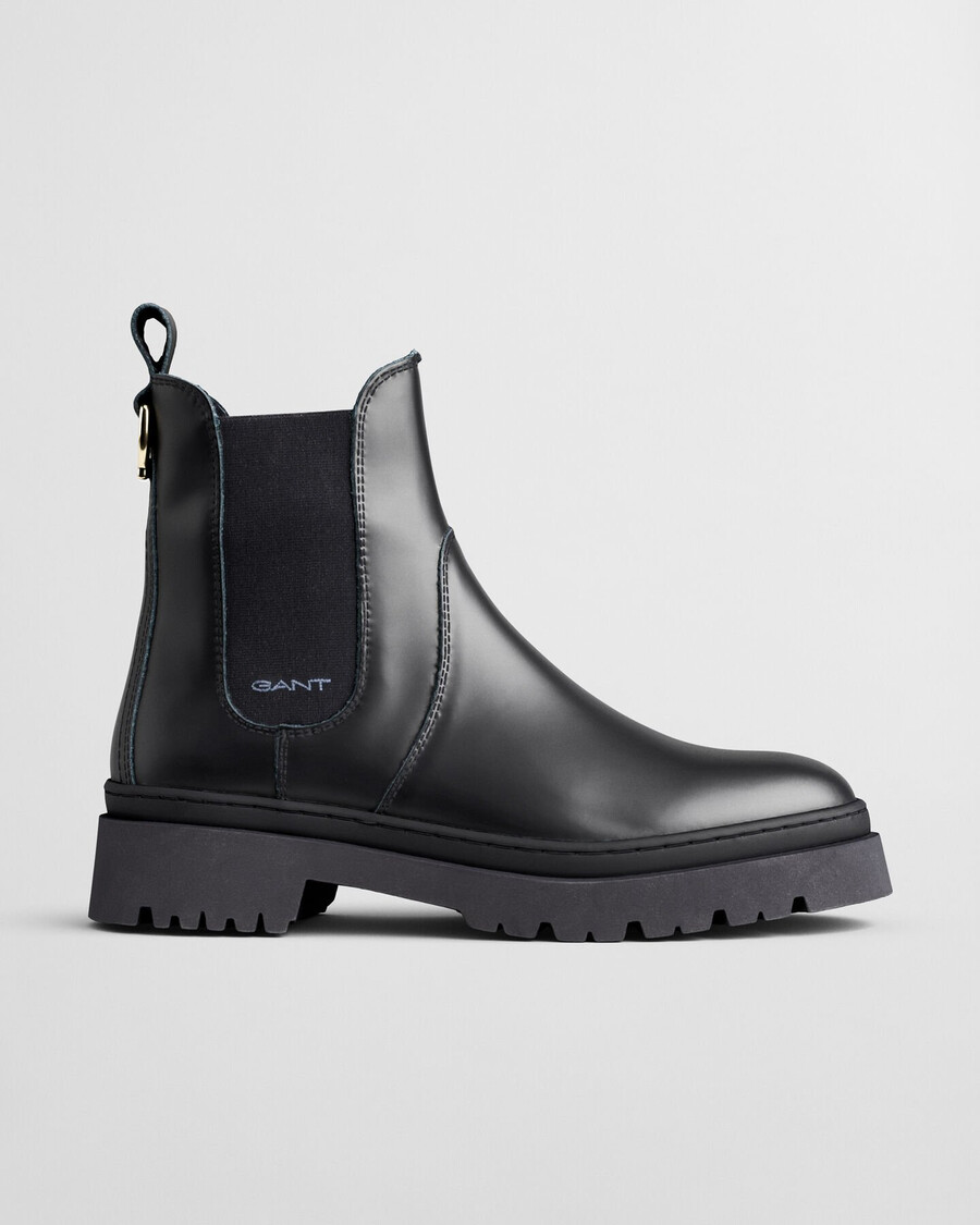botas chelsea de piel aligrey - negras