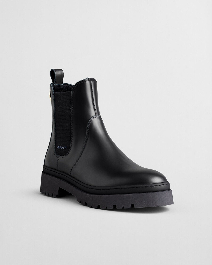 botas chelsea de piel aligrey - negras