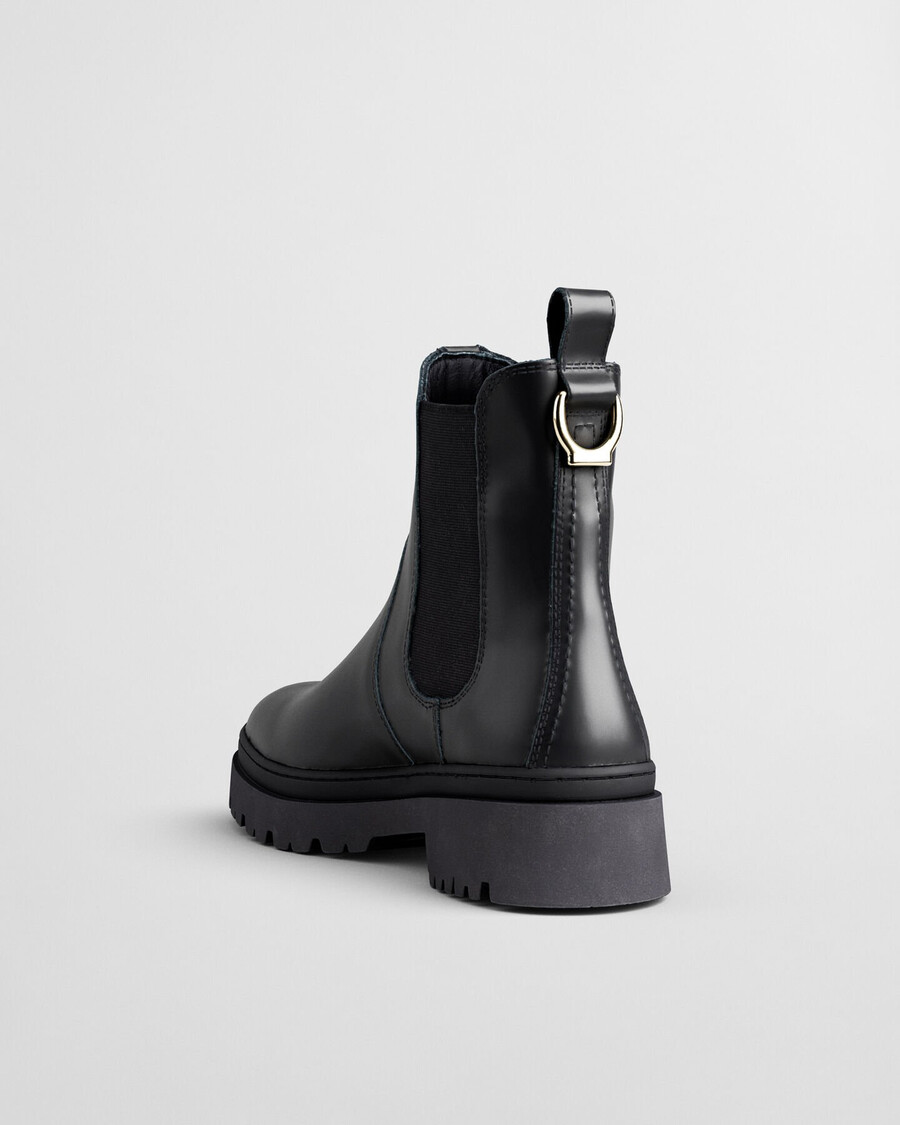 botas chelsea de piel aligrey - negras