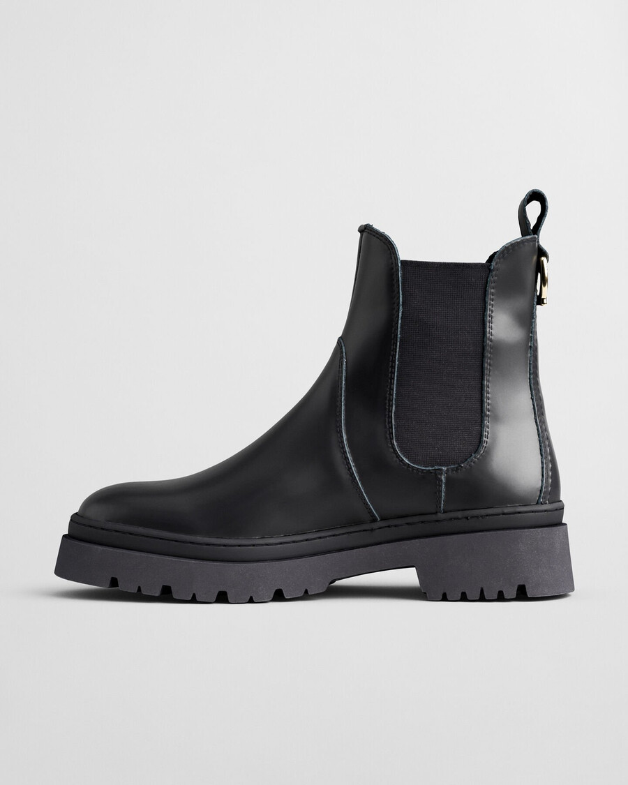 botas chelsea de piel aligrey - negras