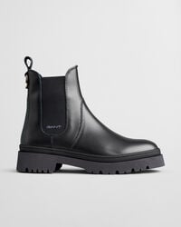 botas chelsea de piel aligrey - negras