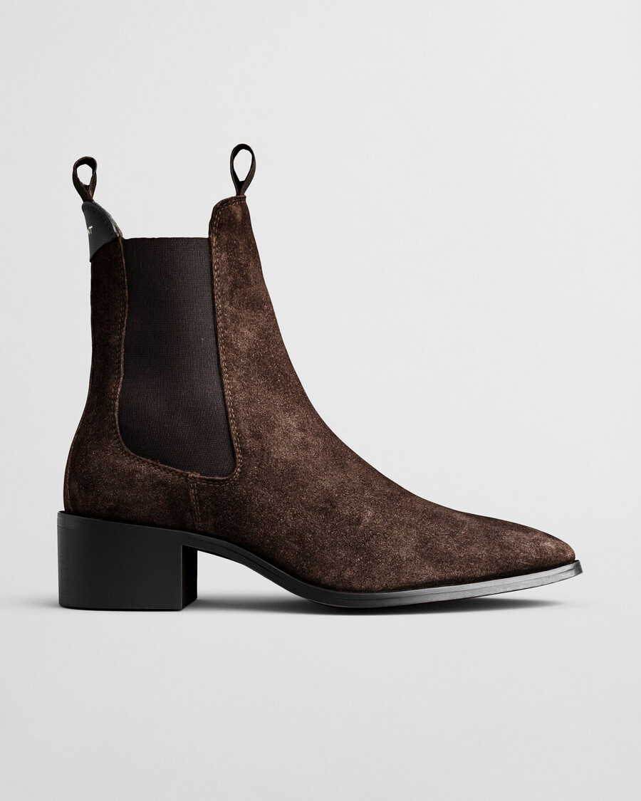 botas chelsea de ante st broomly - marrón oscuro