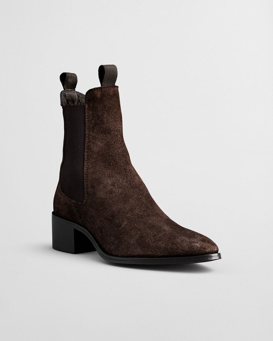 botas chelsea de ante st broomly - marrón oscuro